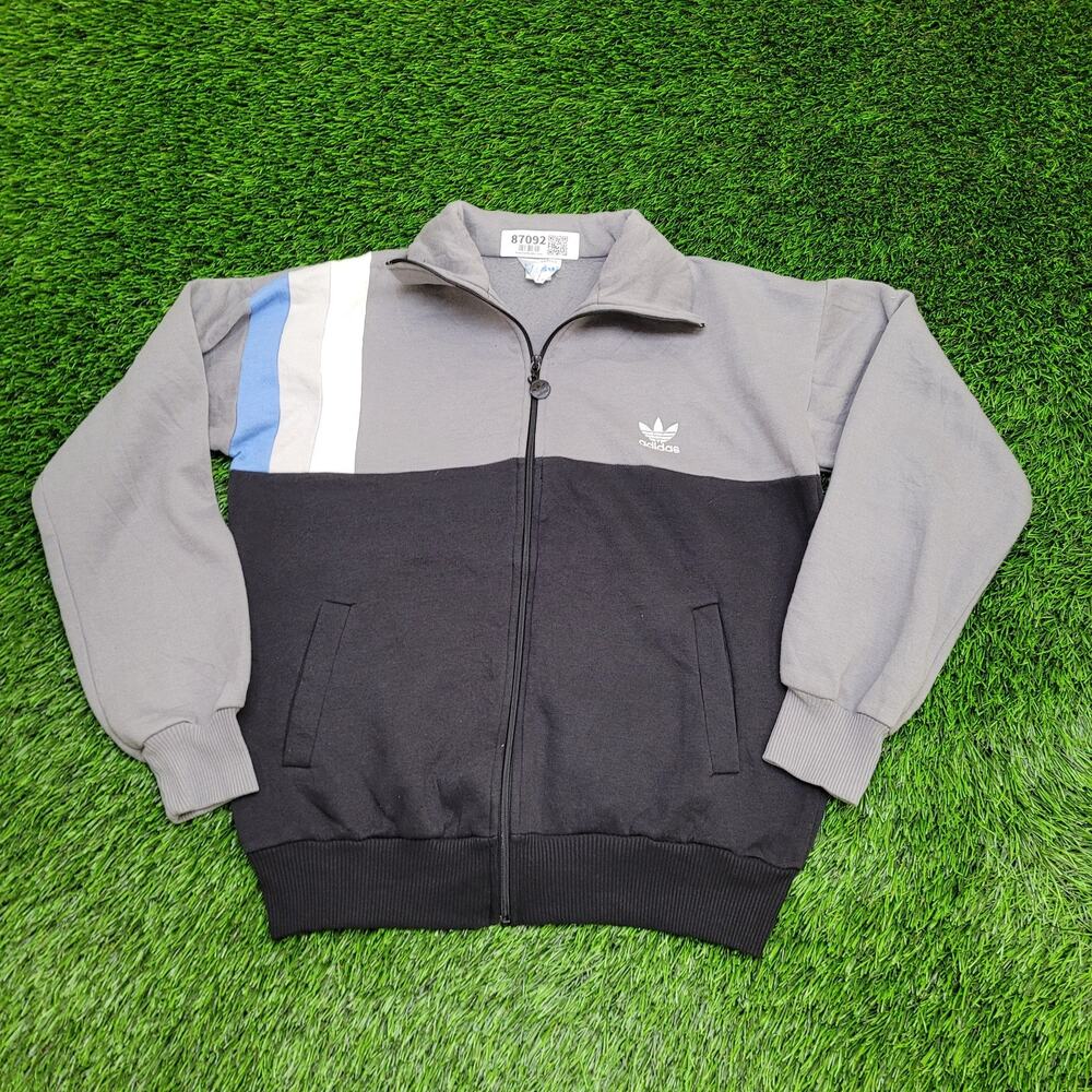 Vintage Y2K ADIDAS Colorblock Jacket Medium 20x24 Gray Blue